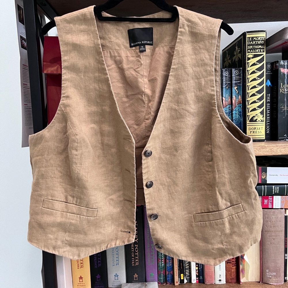 Banana Republic vest and striped button down bundle